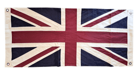 ***Union Jack Aged Style Sewn Cotton Flag 100cm x 50cm - 4 Eyelets