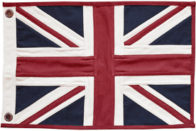 ***Union Jack Aged Style Sewn Cotton Flag 49cm x 33cm - 2 Eyelets