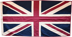 **Union Jack Aged & Vintage Style Sewn Cotton Flag 150cm x 75cm - 2 Eyelets