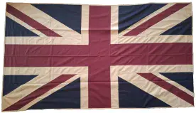 **Union Jack Aged & Vintage Style Sewn Cotton Flag 250cm x 135cm - NO Eyelets