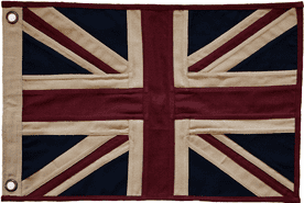 **Union Jack Aged & Vintage Style Sewn Cotton Flag 49cm x 33cm - 2 Eyelets