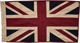 **Union Jack Aged & Vintage Style Sewn Cotton Flag 76cm x 43cm - 2 Eyelets