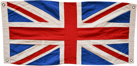 *Union Jack Marine Style Sewn Cotton Flag 100cm x 50cm  - 4 Eyelets