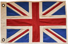 *Union Jack Marine Style Sewn Cotton Flag 49cm x 33cm - 2 Eyelets