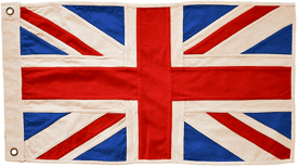 *Union Jack Marine Style Sewn Cotton Flag 76cm x 43cm - 2 Eyelets