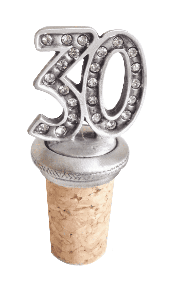30th Birthday Pewter Bottle Stopper