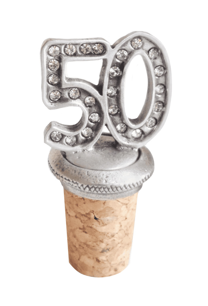 50th Birthday Pewter Bottle Stopper