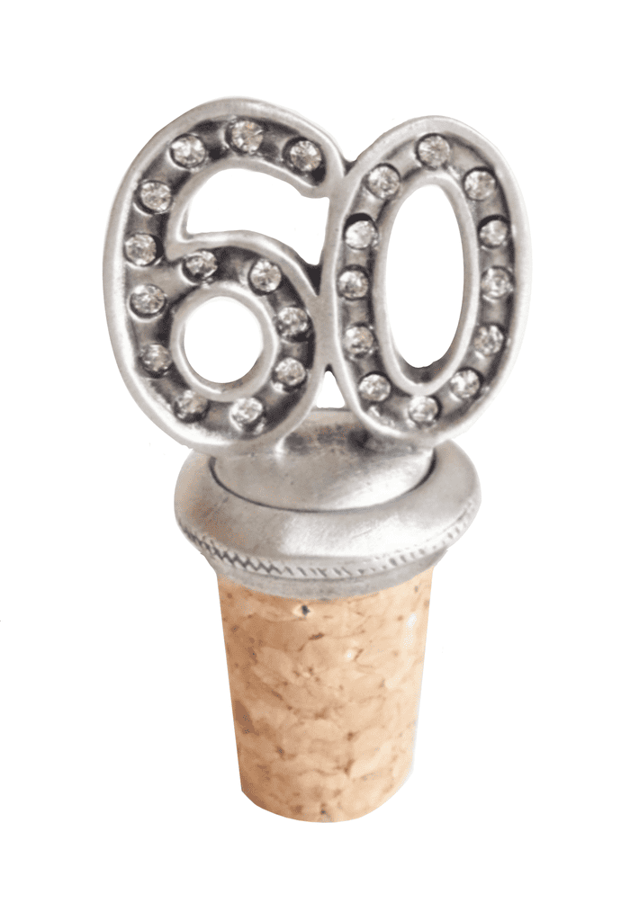 60th Birthday Pewter Bottle Stopper