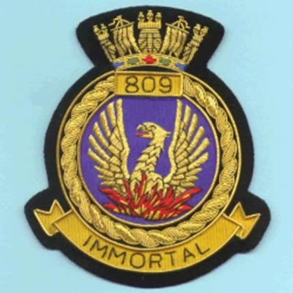 809 Naval Air Squadron GOLD WIRED Blazer Embroidered Badge