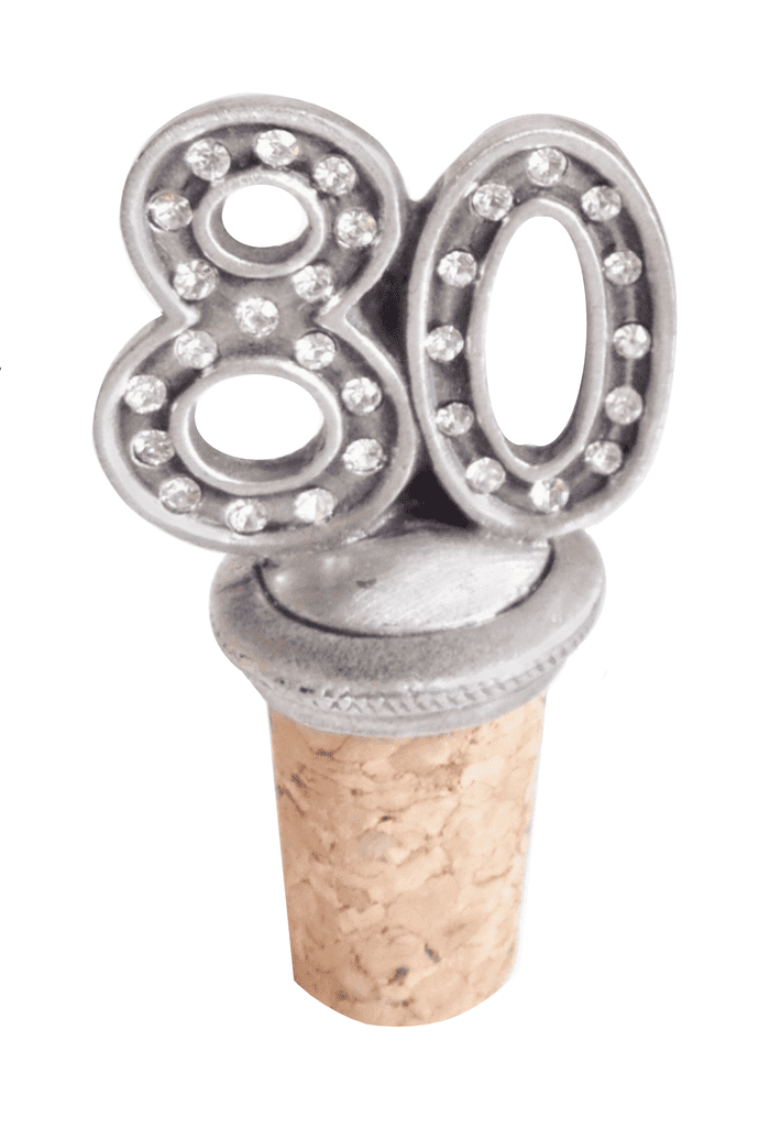 80th Birthday Pewter Bottle Stopper