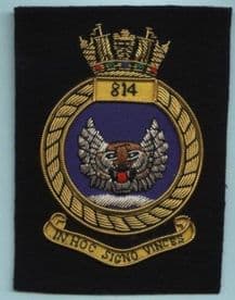 814 Naval Air Squadron GOLD WIRED Blazer Embroidered Badge