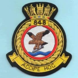 848 Naval Air Squadron GOLD WIRED Blazer Embroidered Badge