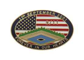 9/11 Memorial Garden Forever In Our Hearts Pin Badge