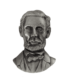 Abraham Lincoln Pewter Pin Badge