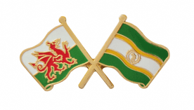 African Union and Wales Friendship Flag Pin Badge