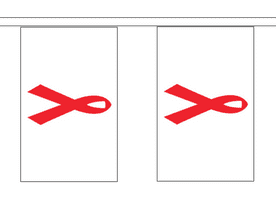 AIDS Awareness Red Ribbon 10m Flag Bunting