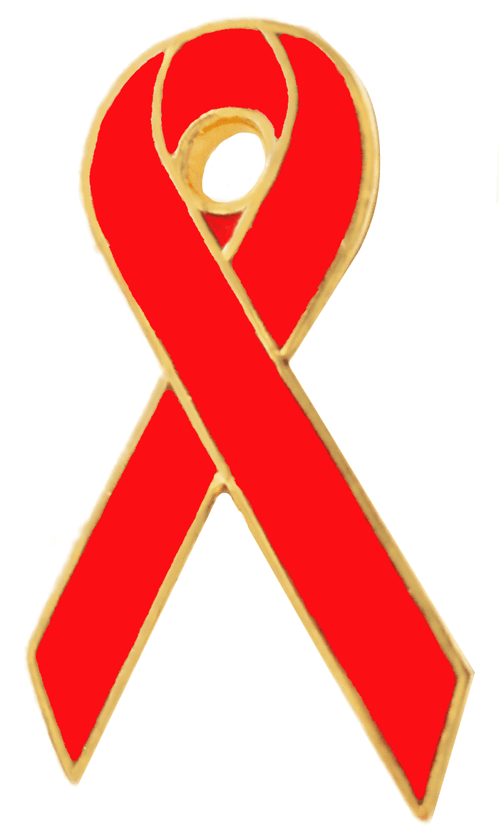 Aids Awareness Red Ribbon Pin Badge