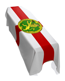 ALDERNEY FLAG PREMIUM COFFIN DRAPE (MADE TO ORDER)