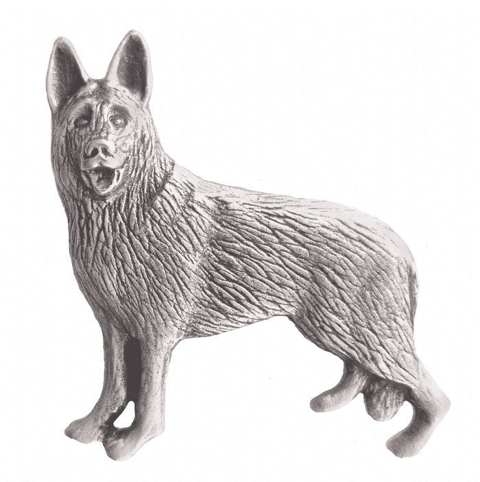 Alsatian German Shepherd Pewter Brooch