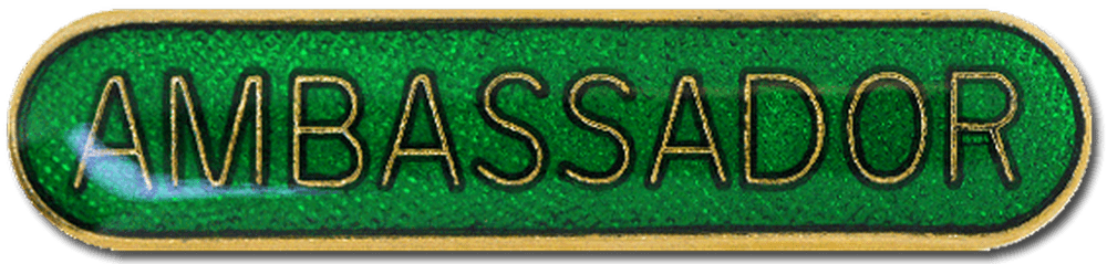 Ambassador Rounded Bar Green Pin Badge