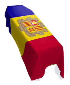ANDORRA FLAG PREMIUM COFFIN DRAPE (MADE TO ORDER)