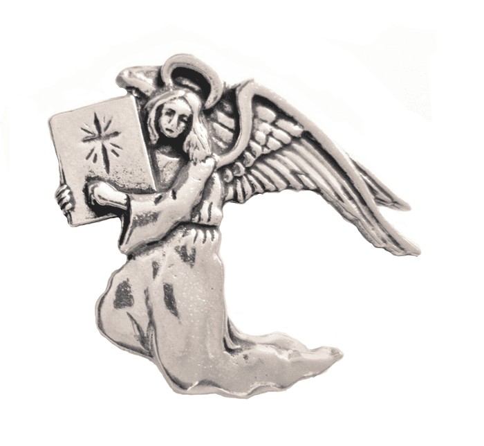 Archangel Uriel Pewter Pin Badge - Hand Made in Cornwall