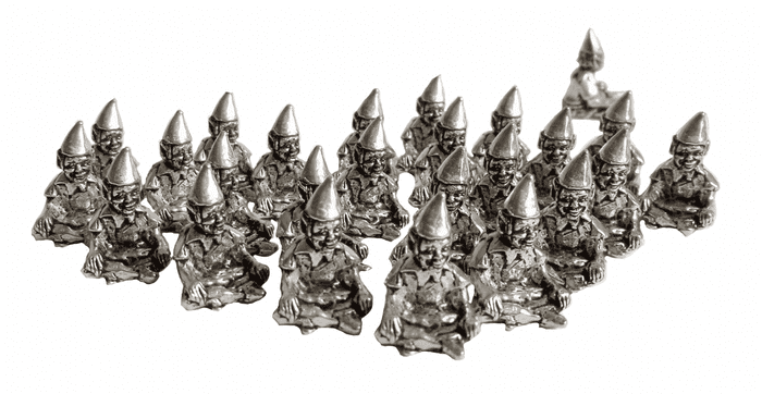 Army of Cornish Piskeys Pixies Solid Pewter Ornament - Hand Made in Cornwall