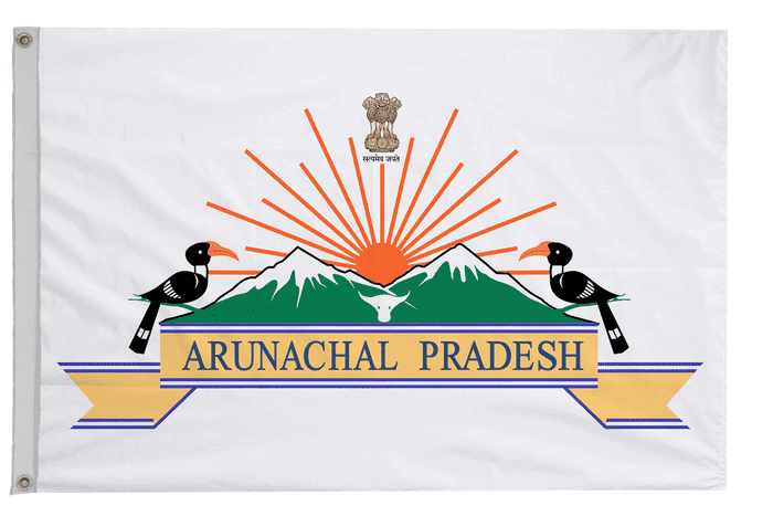 Arunachal Pradesh India Flag with Eyelets