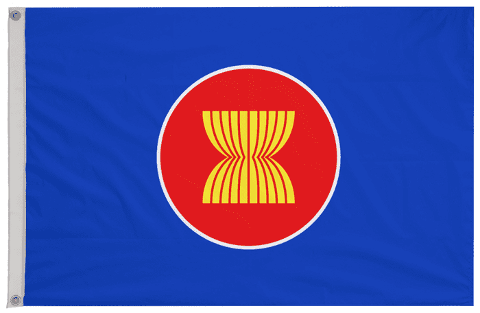 Association of Southeast Asian Nations ASEAN Flag with Eyelets