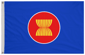 Association of Southeast Asian Nations ASEAN Flag with Eyelets