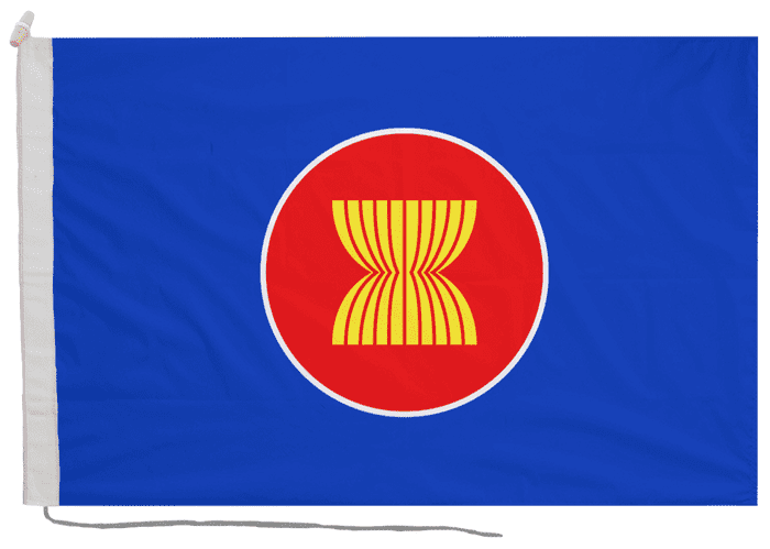 Association of Southeast Asian Nations ASEAN Flag with Rope & Toggle