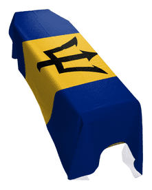 BARBADOS FLAG PREMIUM COFFIN DRAPE (MADE TO ORDER)