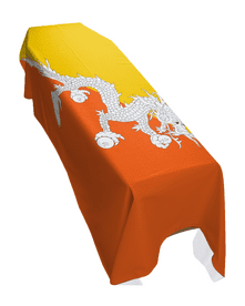 BHUTAN FLAG PREMIUM COFFIN DRAPE (MADE TO ORDER)
