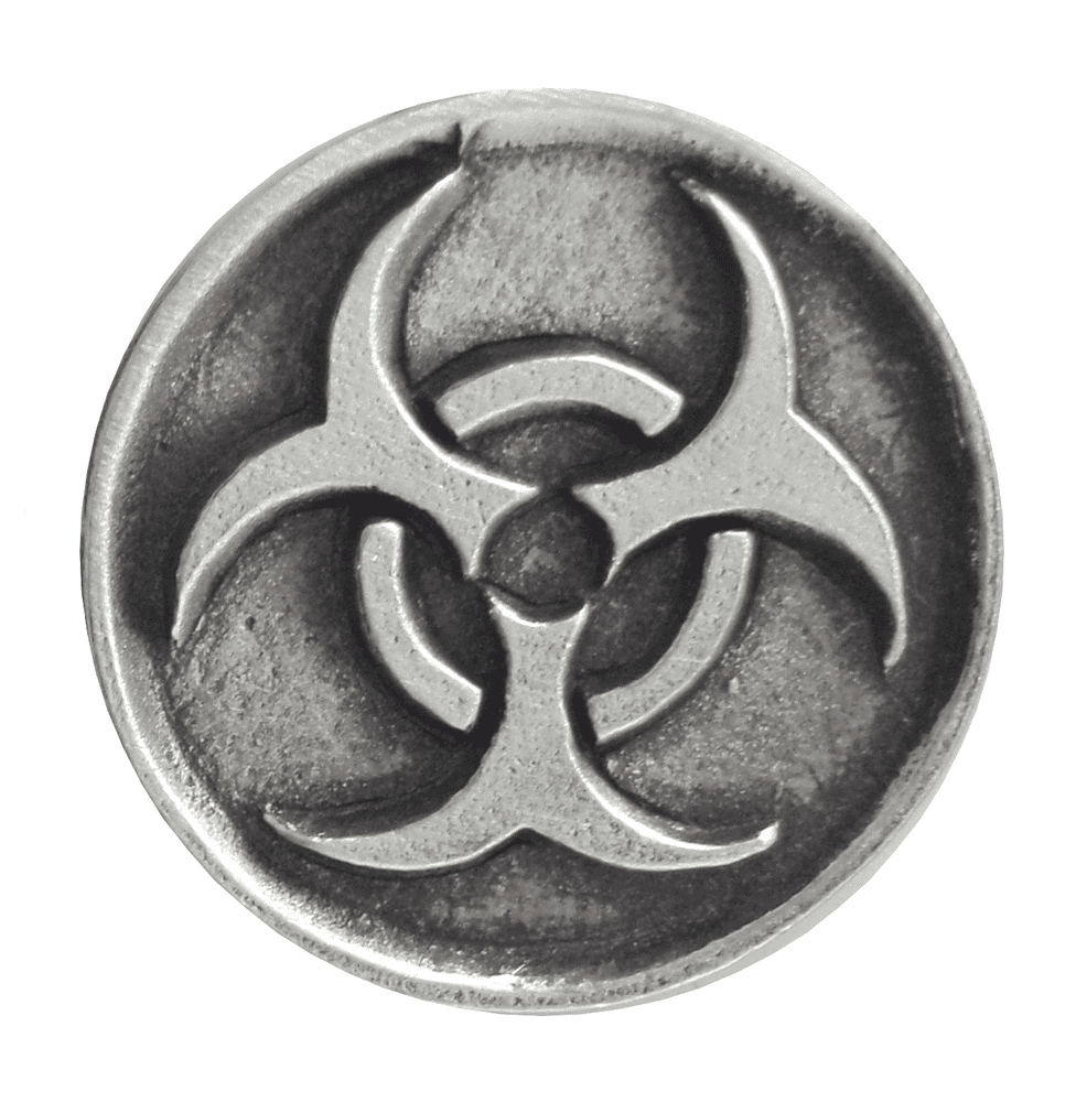 Biohazard Symbol Pewter Pin Badge