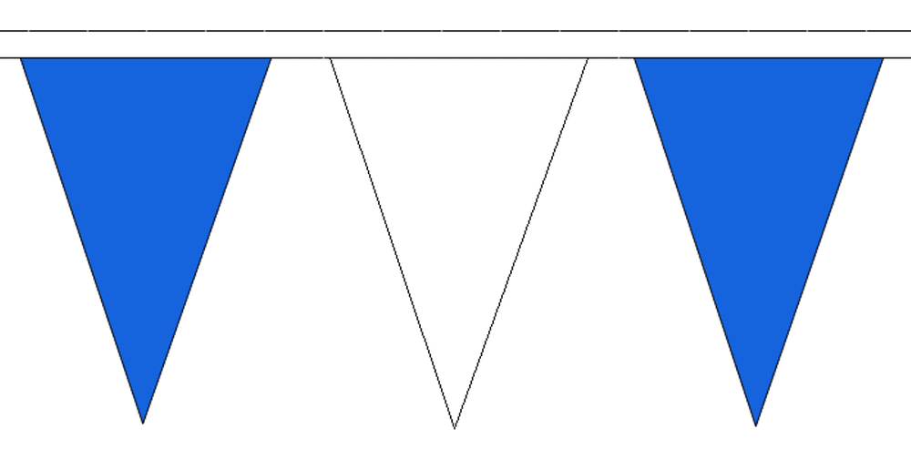 Blue and White Traditional 20m 54 Flag Polyester Triangule Flag Bunting