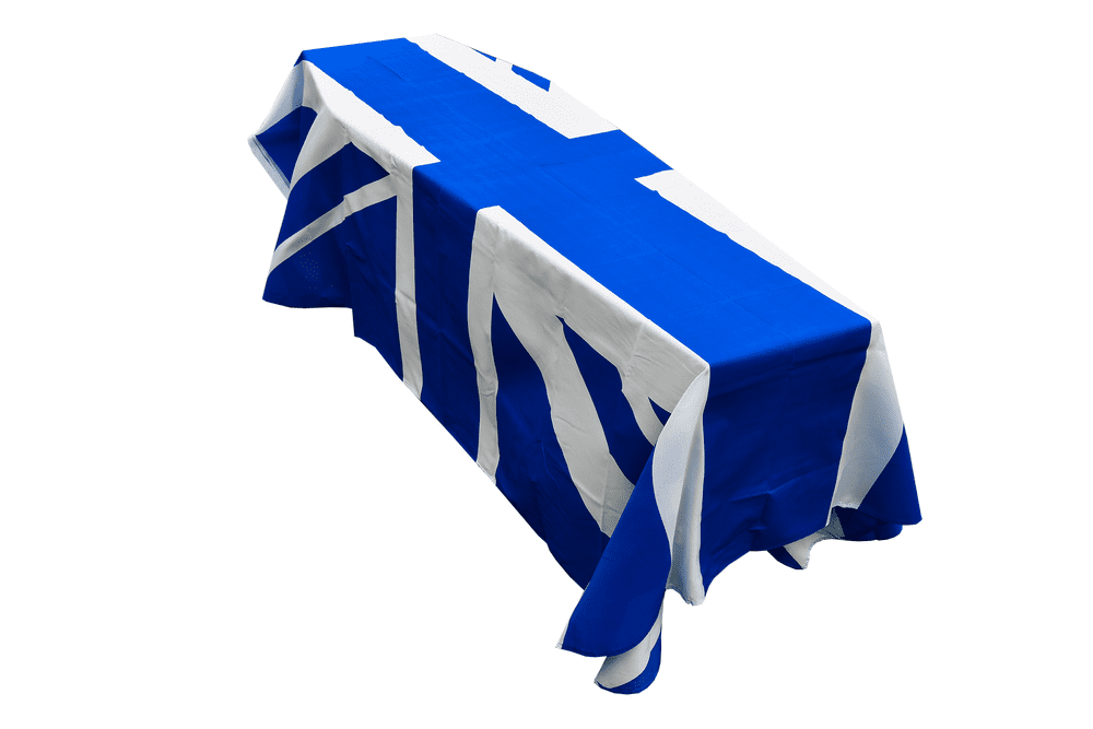 BLUE AND WHITE UNION JACK FLAG COFFIN DRAPE