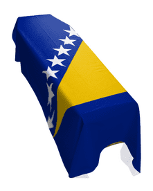 BOSNIA AND HERZEGOVINA FLAG PREMIUM COFFIN DRAPE (MADE TO ORDER)