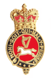 British Army Queen's Own Hussars Cavalry Regiment Pin Badge - MOD Approved - M23