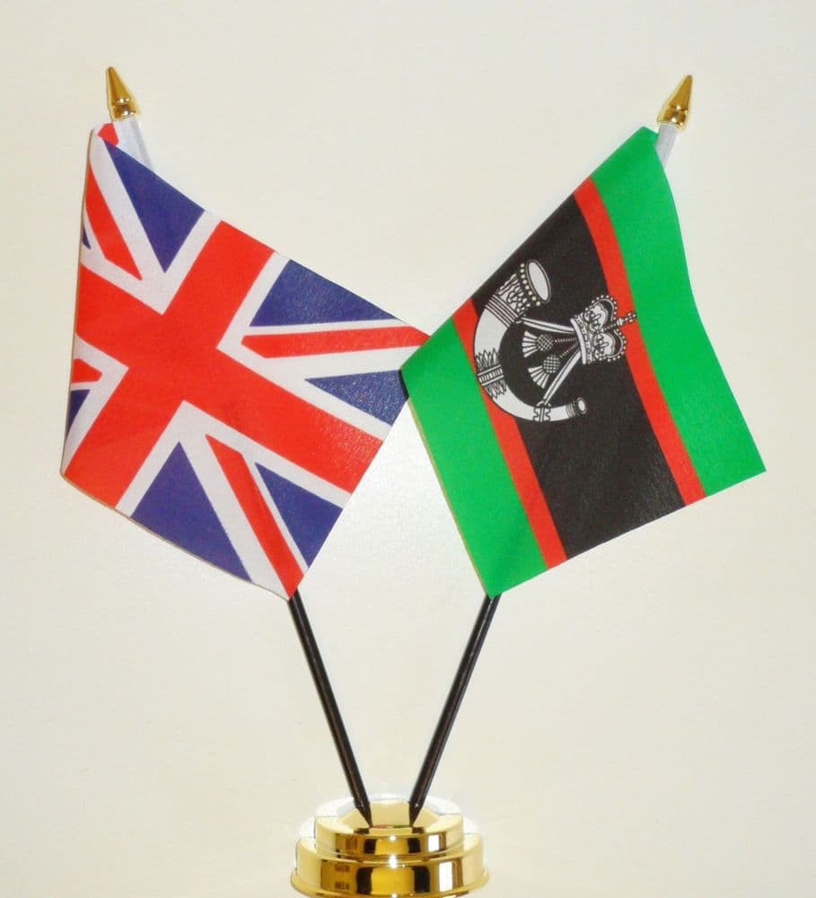 British Army The Rifles Regiment and United Kingdom Friendship Table Flag