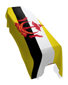 BRUNEI DARUSSALAM FLAG PREMIUM COFFIN DRAPE (MADE TO ORDER)