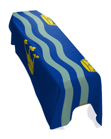 CAMBRIDGESHIRE COUNTY FLAG PREMIUM COFFIN DRAPE (MADE TO ORDER)