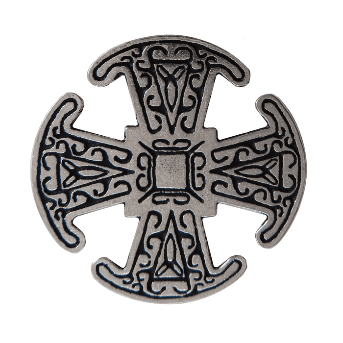 Canterbury Cross Large Pewter Pin Badge - Hand Made in Cornwall