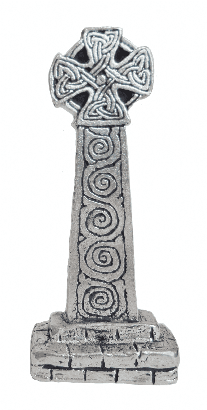 Cardinham Celtic Cross Large 10cm Height Solid Pewter Ornament - Hand Made in Cornwall