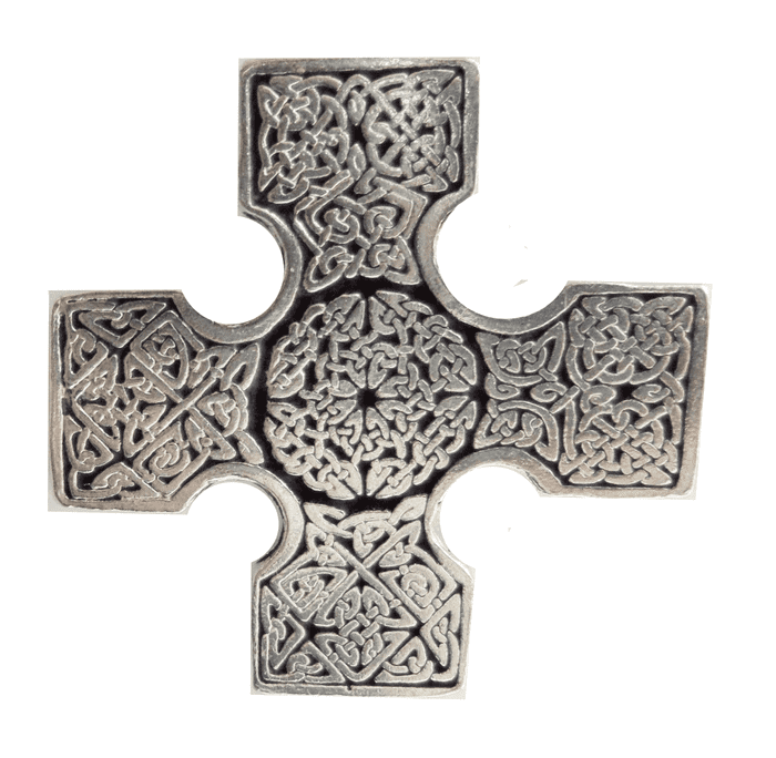 Celtic Cross Pewter Pin Badge - Hand Made in Cornwall