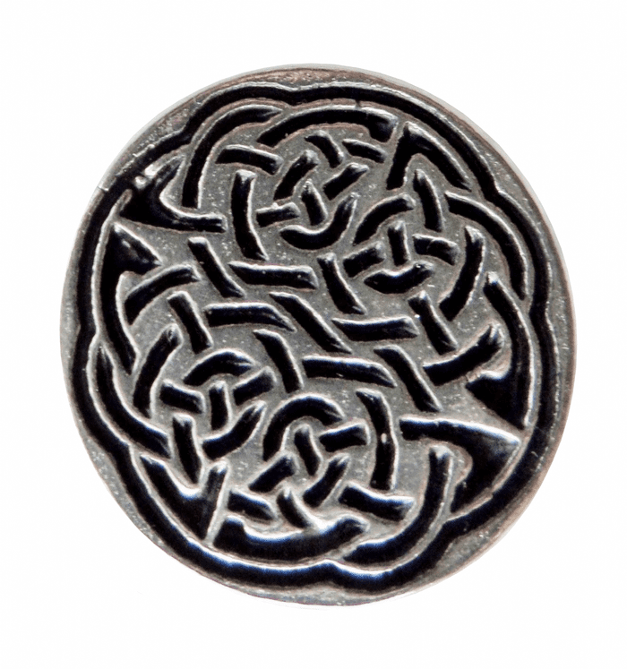 Celtic Detailed Round Pewter Pin Badge - Hand Made in Cornwall