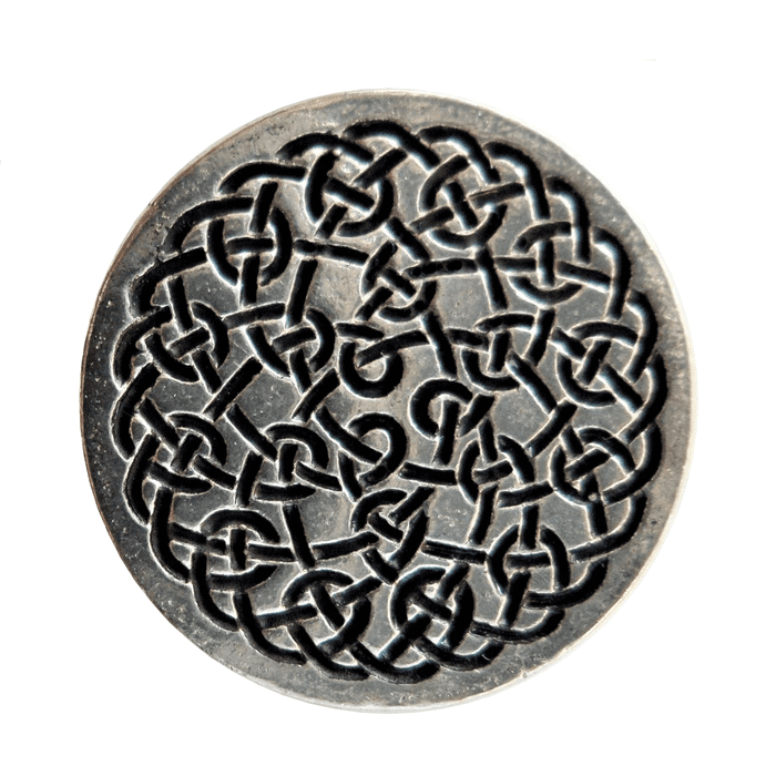 Celtic Knotwork Endless Swirls Pewter Pin Badge - Hand Made in Cornwall