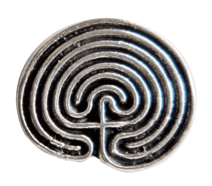 Celtic Maze Labyrinth Pewter Pin Badge - Hand Made in Cornwall