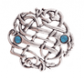 Celtic Open Weave with Stones Pewter Pin Badge - Hand Made in Cornwall