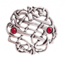 Celtic Open Weave with Stones Pewter Pin Badge - Hand Made in Cornwall
