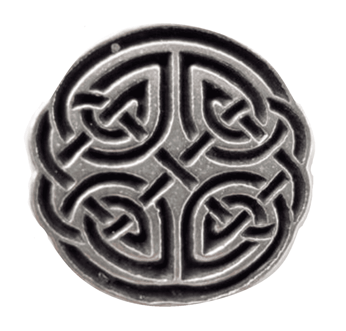 Celtic Quartered Knotwork Pewter Pin Badge - Hand Made in Cornwall
